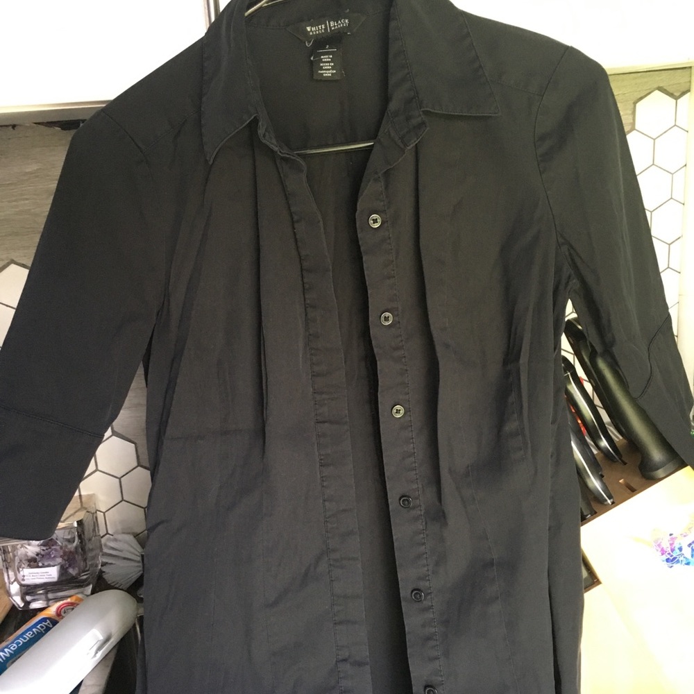 White House Black Market Black Button down